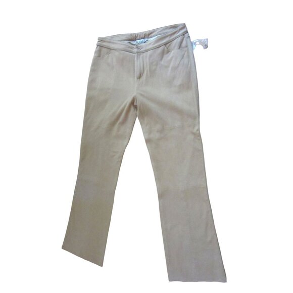 Vintage New w Tag White Label Lilly Pulitzer Lamb Suede Beige Pants in Sz 12